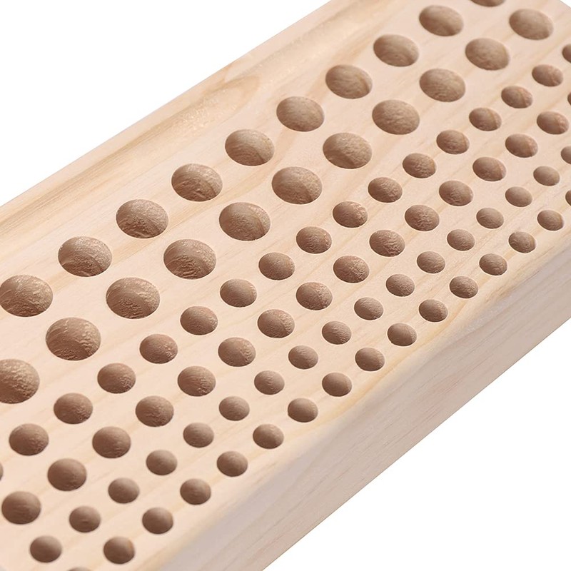98 Holes Leathercraft Tool Storage Holder Wooden DIY Tool Rack,
