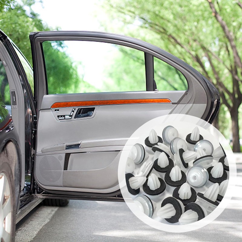 fKiZanthene Car Trim Clips, 50 Pcs White Plastic Trim Clips,