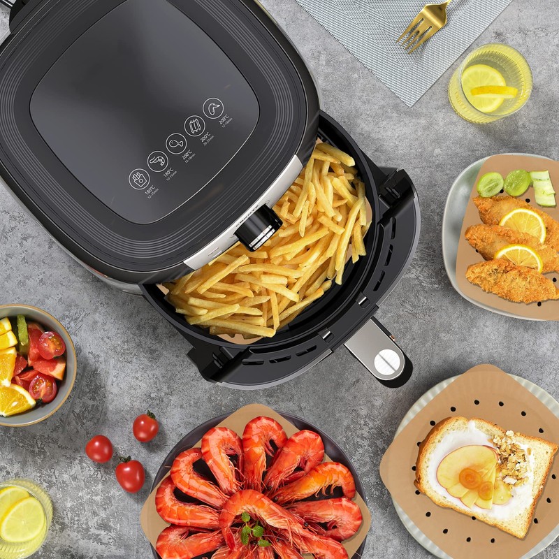 Air Fryer Liners, 200Pcs Square, 8.5 Inch Perforated Parchment Paper