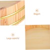 VICASKY Traditional Wooden Sushi Rice Mixing Tub Wooden Rice Bucket