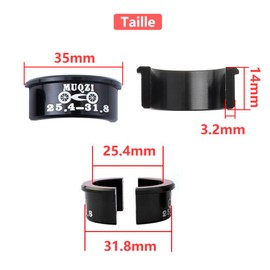Saipor 4 Pieces Bicycle Handlebar Wedge Spacer Aluminum Alloy Reducer 25.4mm to 31.8mm Bicycle Handlebar Adapter for Mountain Bike Handlebar Black Bicycle Handlebar Shim Adapter