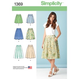 Simplicity 1369 Women's Skirt Sewing Pattern, Sizes 14-22