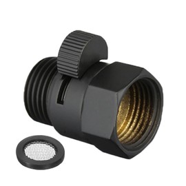 Matte Black Solid Brass Shower Head Shut Off Valve Water Flow Regulator for Shower Head and Handheld Shower Head Chrome Plated for Hose Adapter and Diverter
