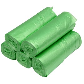 100 Counts 4 Gallon 45x60Cm Kitchen Trash Bags with Handles for Bathroom, Home and Office (100pcs Green 45x60CM)