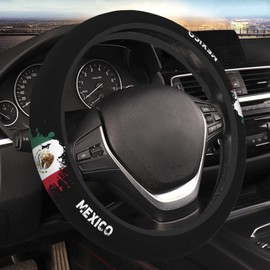 Mexico Flag Steering Wheel Cover Universal 15 Inch Car Accessories Protector for Women Men
