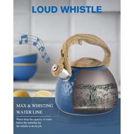 Tea Kettle,2.5 Quart Stovetop Tea Kettles Loud Whistle,Food Grade Stainless Steel Water kettles for Stove Top with Anti-hot Ergonomic Handle,Suitable for All Heat Sources