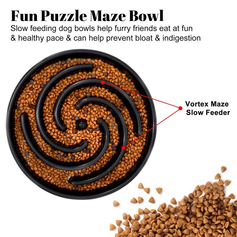 Slow Feeder Dog Bowls for Large Medium Dog Non Slip