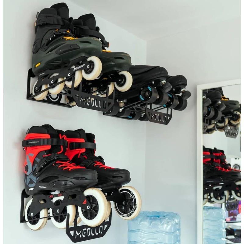 MEOLLO Roller Skates Wall Mount (100% Steel) (Black)