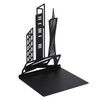 4pcs Bookends Black Architectural Style Decorative Non Slip Metal Desktop