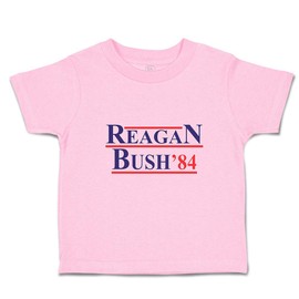 Toddler T-Shirt Monogram Reagan Bush' 84 an President and Political Leaders Club and Committee Cotton Politics Boy & Girl Clothes Baby Funny Tee Soft Pink Design Only 6 Months