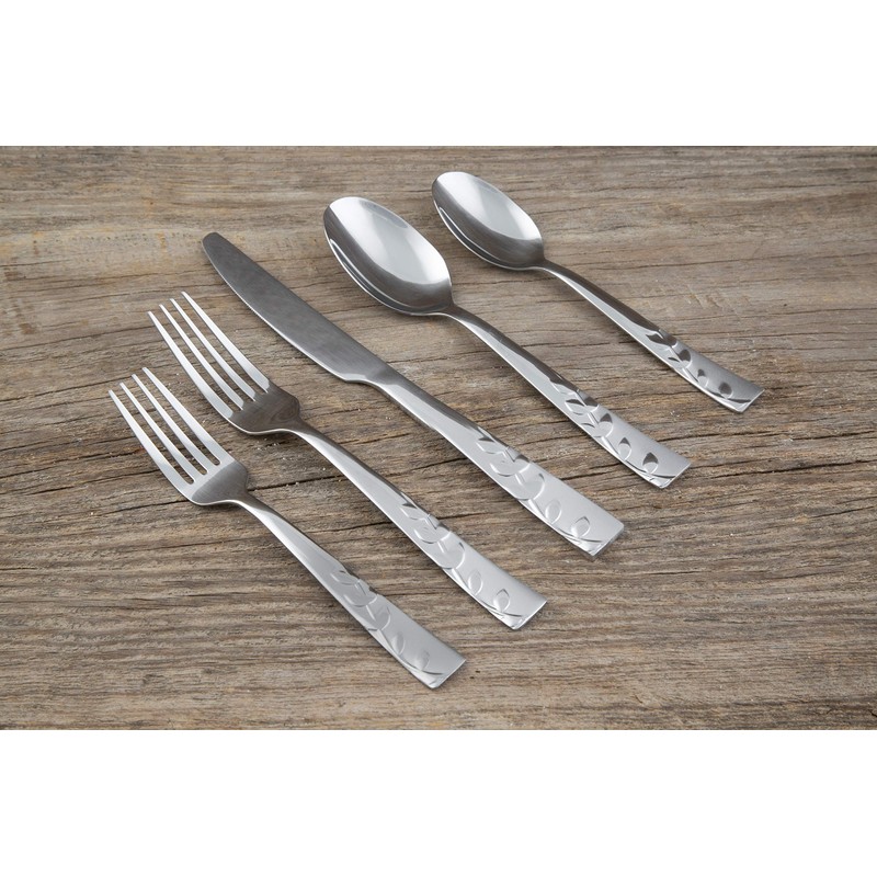 Cambridge Silversmiths 268320R Blossom Sand 20-Piece Flatware Silverware Set, Service