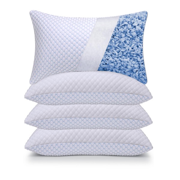 OSBED Adjustable Cooling Shredded Memory Foam Pillows King Size Set