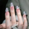 Nail Tip, Long Nail Tip, 24 Pieces, Glitter, Glossy, 3D,