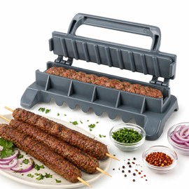 Kebab Maker Machine, Plastic Kebab Maker Press Machine, Manual Kabob Maker Mold, Kabob Maker Barbecue Skewers for Outdoor BBQ Camping Grilling