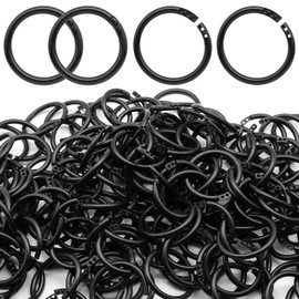 Semrien 210 Pcs 1-1/3 Inch Plastic Binder Rings, Loose Leaf Binder Book Rings, Black Index Card Rings Binder Clip Rings for Flash Cards, Key Rings, Index Cards, Paper (35mm)