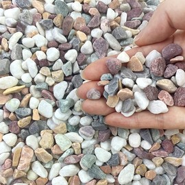FANTIAN FANTIAN 5 lbs Natural Mixed Color Gravel Pebbles, 3/8 Inch Decorative Succulent Rocks Pebbles for Plants, Stones for Vase, Landscaping and Outdoor Garden Decorative River Rock