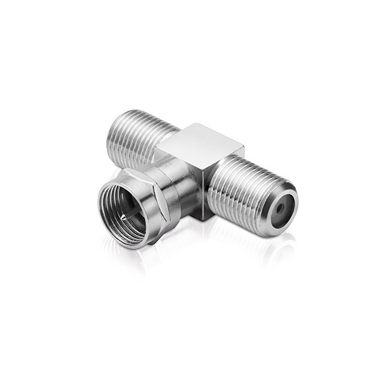 Sat-Adapter T-Stück Verteiler 1-x F-Stecker / 2-x F-Kupplung