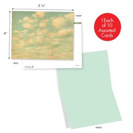 The Best Card Company - Box of 10 All Occasion Cards Blank (4 x 5.12 Inch) - Scenic Landscape Cards Assorted - Cloud 9 M2036
