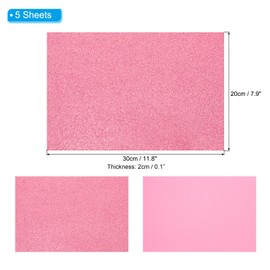 PATIKIL Watermelon Red Shiny EVA Glitter Foam Sheet 11.8 x 7.9 Inch 2mm Thick Sparkle EVA Glitter Felt for Crafts DIY Project, 5 Pcs