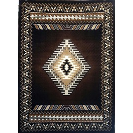 Southwest Native American Area Rug Chocolate Brown Kingdom Design D143 (5 feet 2 inches X 7 feet 1 inch)