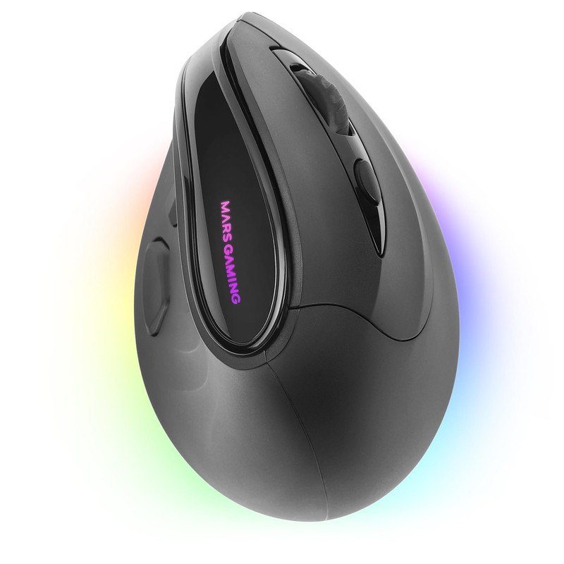 MARSGAMING MM-SK Wireless Vertical Gaming Mouse, Ergonomic RGB Chroma Lighting,