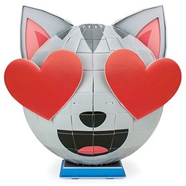 Foamworks Frisky Felines 3D Emoji Model Foam Puzzle with Litter Box Display Stand (92 Pieces)