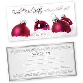 cosmeticPlus 50 Christmas Voucher Cards Xmas Red Vouchers Gift Vouchers Voucher Cards