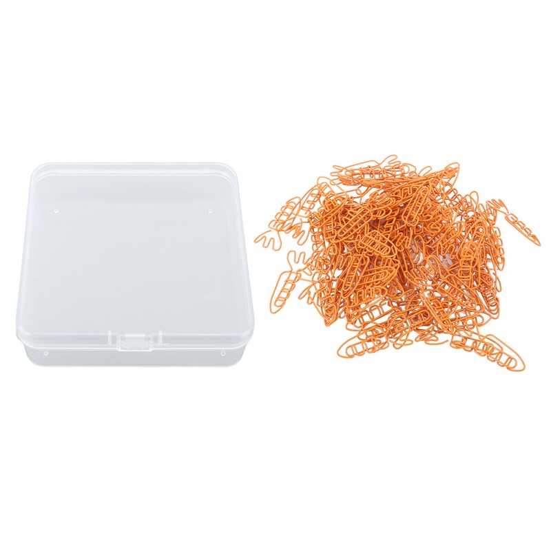 100Pcs Carrot Paper Clips Carrot Shape Strong Metal Anti Slip
