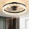 KDG 19.7" Low Profile LED Ceiling Fans with Light, Reversible