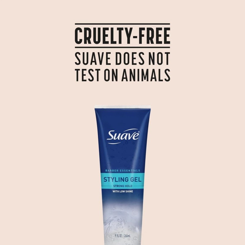 Suave Barber Essentials Styling Gel for Men, Strong Hold and