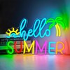 FuugZze Hello Summer Neon Signs for Wall Decor Hello Summer