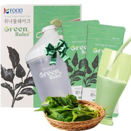 Korean Food Greenrules Korean Grain Shake Gift Set with Chwinamul – 100% Plant-Based, 10 Stick Packs + Shake Bottle
