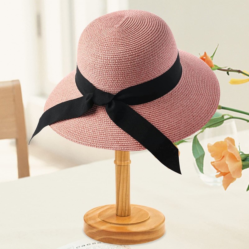 HAIBEIR Freestanding Hat Stand, Tabletop Hat Rack, Wood Display Stand