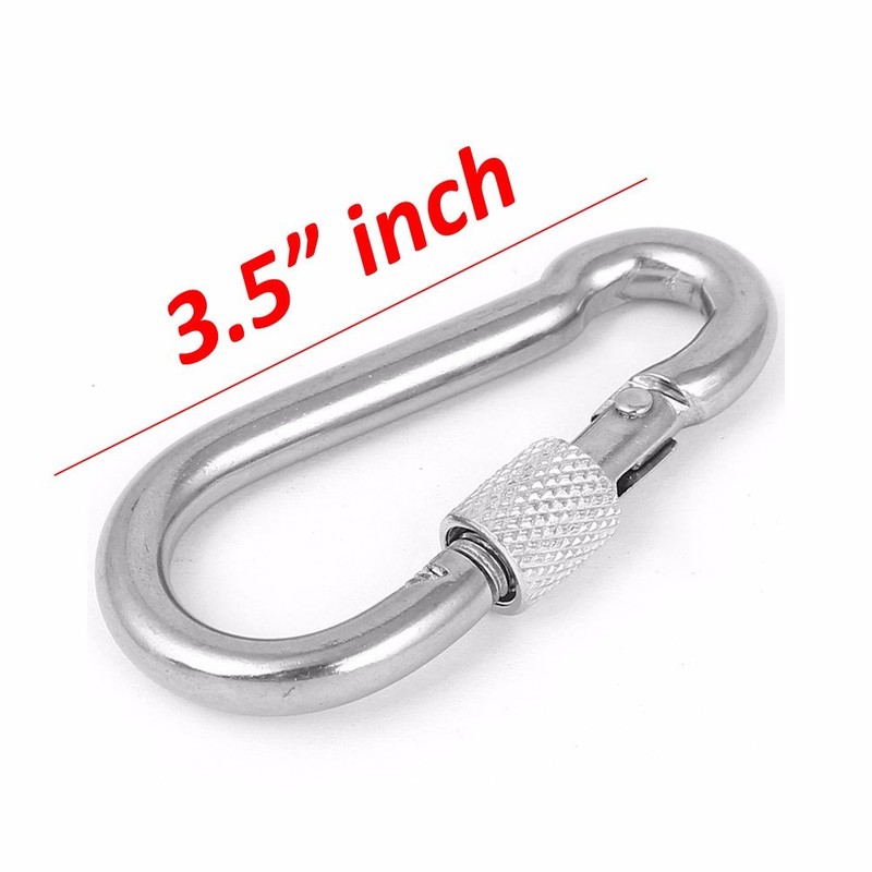 Wideskall® 3.5" Heavy Duty Metal Screw Lock Carabiner Hook Snap