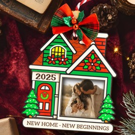 Woodamore 1st Christmas New Home Ornament 2025 - New Home Christmas Ornament 2025, Our First House Ornaments for Apartment Decor Essentials, Thoughtful Housewarming Gifts for Women, Family, Homeowner