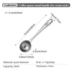 Titanium Spoon Coffee Spoon Suitable for Outdoor Camping Hiking Picnic (Ice Flowers, 20ml)