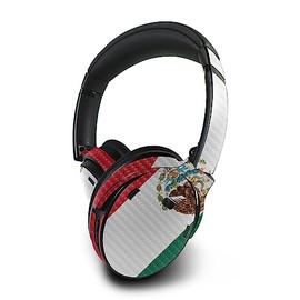 MightySkins Carbon Fiber Skin Compatible with Bose QuietComfort 45 Headphones Mexican Flag | Protective, Durable Textured Carbon Fiber Finish | Easy to Apply | Made in The USA