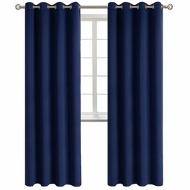 BGment Blackout Curtains for Living Room - Grommet Thermal Insulated Room Darkening Curtains for Bedroom, Set of 2 Panels (52 x 84 Inch, Navy Blue)