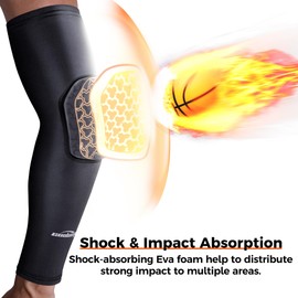 COOLOMG Basketball Arm Pads Elbow Protection Pads for Football Baseball Volleyball Adult Youth Kids White