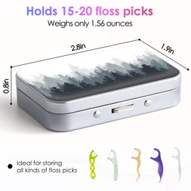 Gerkia Dental Floss Portable Case, Easy to Store Floss Picks of Various Sizes, Portable Dental Floss Dispenser is Perfect for Travelling, Hotels, Dinners, Appointments.Ink Tree