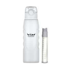 Humagreen Portable Reusable Water Filter Bottle for Travel, Hiking, Trekking, Camping, Survival, Lightweight, Foldable and Durable, White
