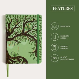 Rileys & Co Notebook Journal for Work and School - Tree of Life, Lined Journal 8 x 6 Inches - Compact Notebook for Women - 240 Pages - Lined Notebook - Hardcover Journal For Business, College, School