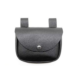 RMB® Genuine Leather Nail Bag with 1 Compartment and Lid for Closing Belt Bag, black
