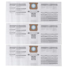 Junluck Bolsa de Polvo, Bolsa Colectora de Polvo para Aspiradora, Tela de Fibra, 3 Piezas, Apto para Shop-Vac 90661