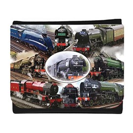 Classic Iconic Steam Locomotive Trains Wallet Gift, Multicoloured, M