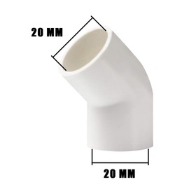 YOFASEN 6pcs 20mm 45° Elbow Plumbing Pipe Fittings Kit - PVC, Coupling & Elbow Connectors + Seal Tape