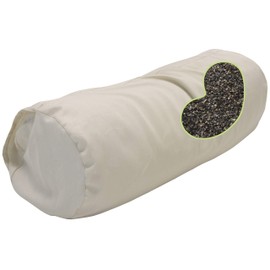 Bean Products WheatDreamz Neck Roll Pillow + Natural Case - 100% Organic Cotton - Filled with Organic Buckwheat - 5" x 14"+case