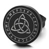 Black Celtic Trinity Knot Stud Earrings for Men Nordic Rune
