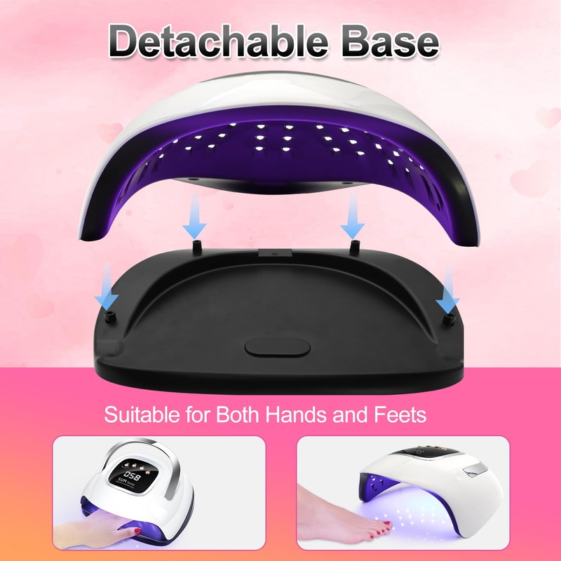 LKE 220W UV LED Nail Lamp, Professional Gel Dryer with