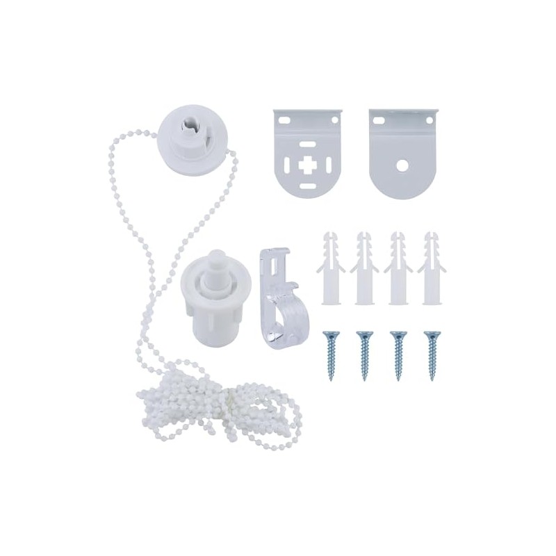 White Metal Roller Blind Mounting Brackets with Bead Chain, Repair